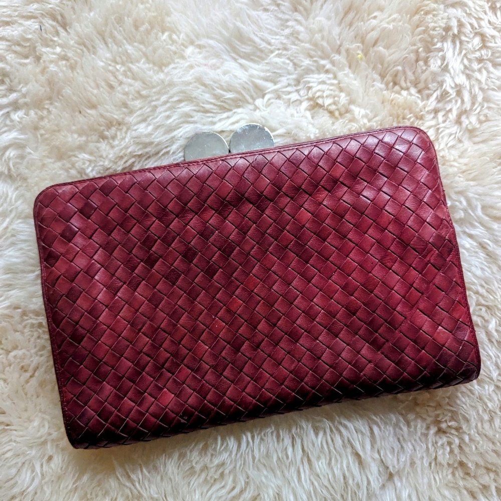 Bottega veneta leather clutch bag purse 10 x 12